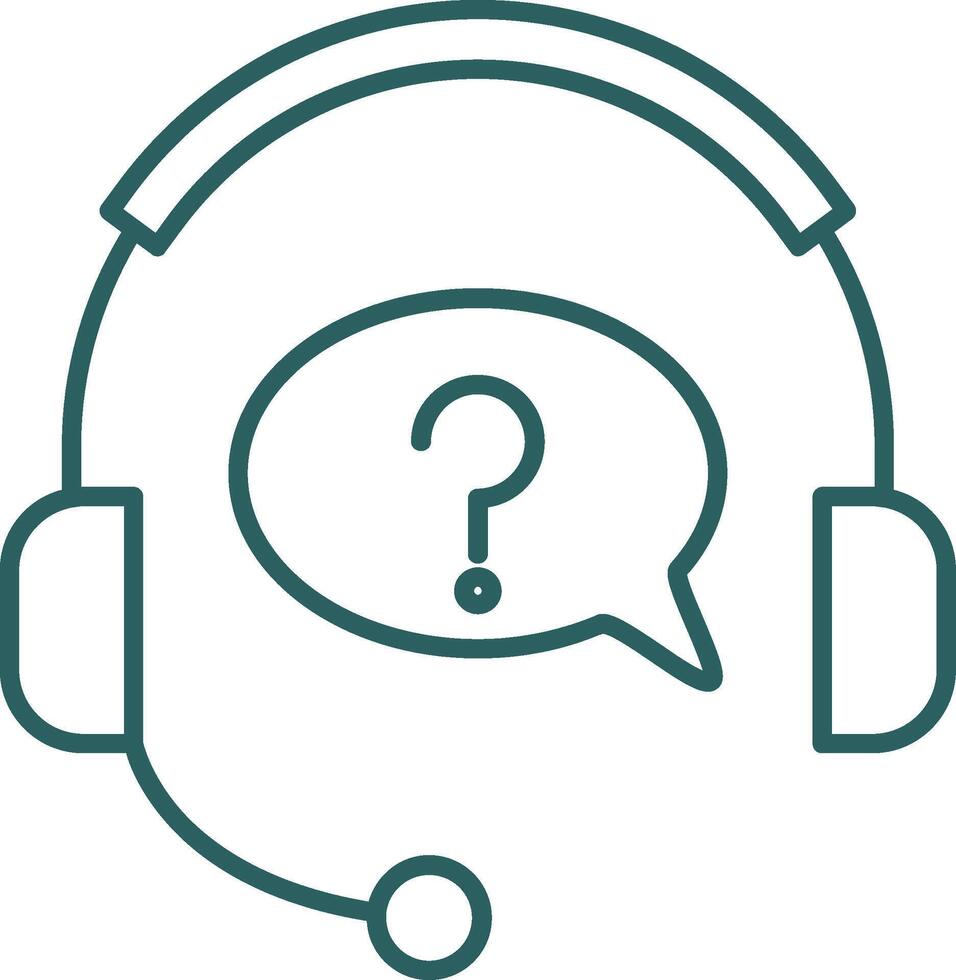 Help Line Gradient Round Corner Icon vector