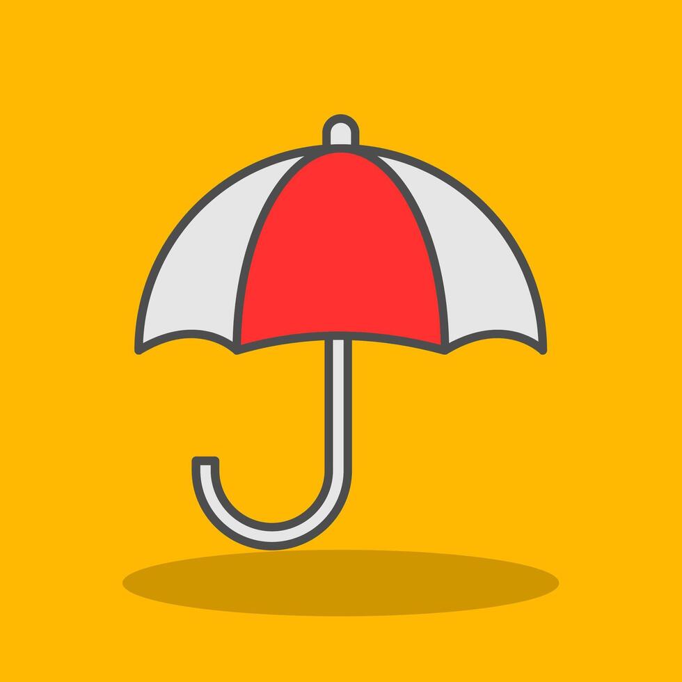 Umbrella Filled Shadow Icon vector