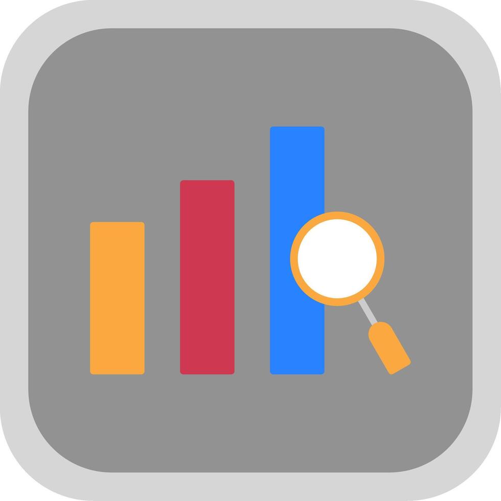 Chart Flat Round Corner Icon vector