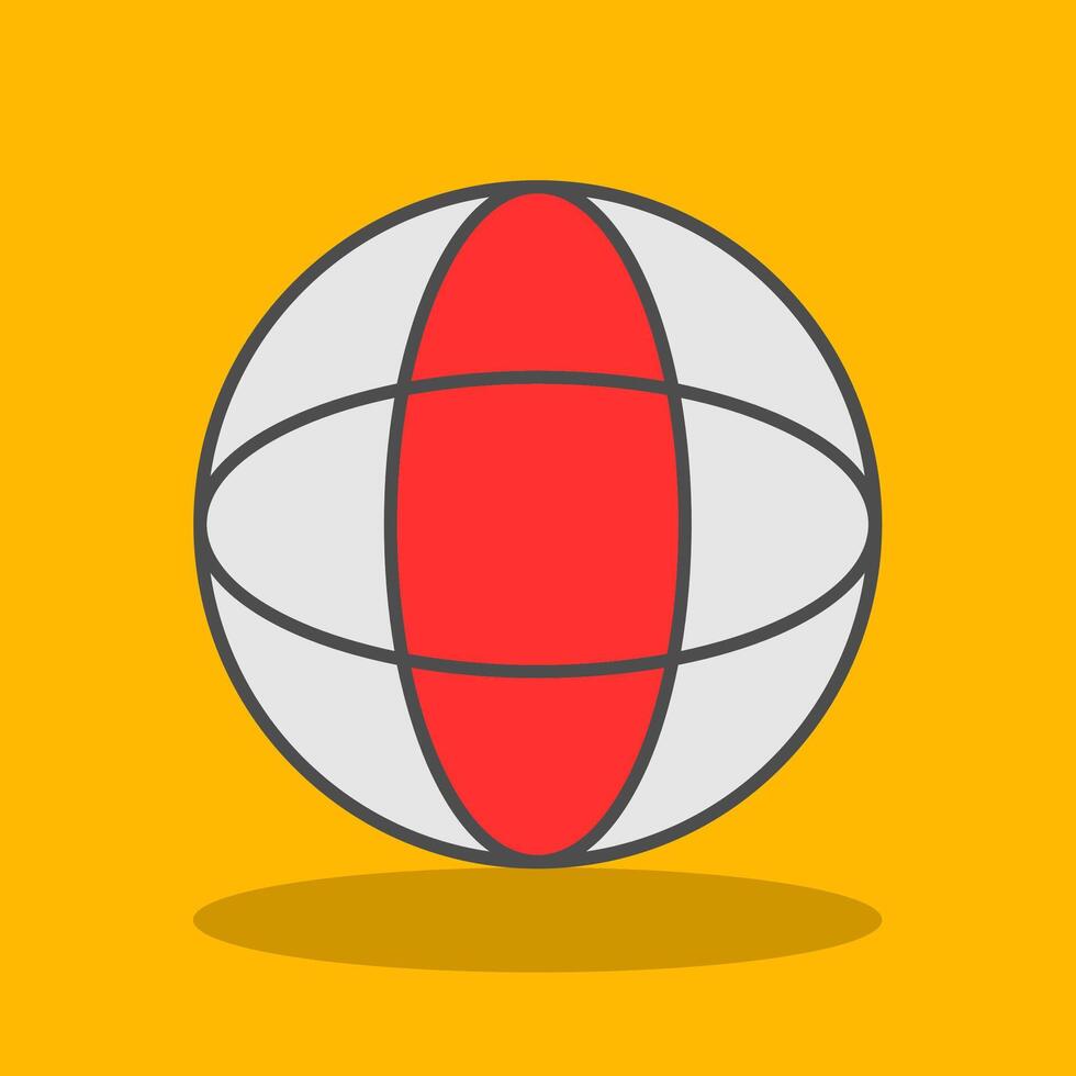 Globe Filled Shadow Icon vector