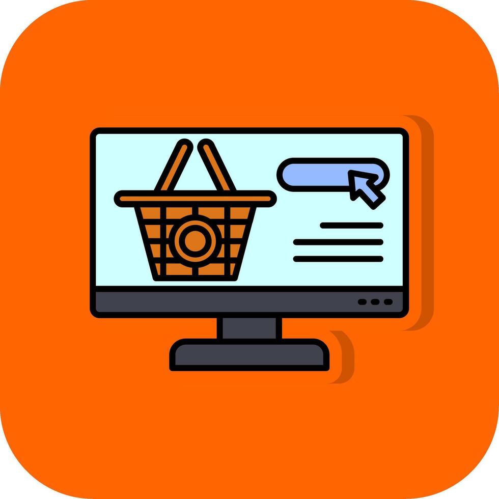 Order Filled Orange background Icon vector