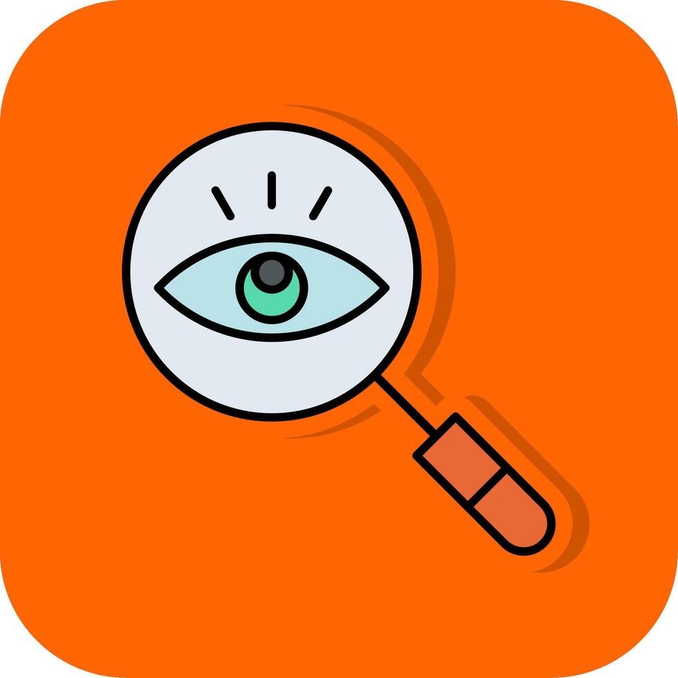 observación lleno naranja antecedentes icono vector