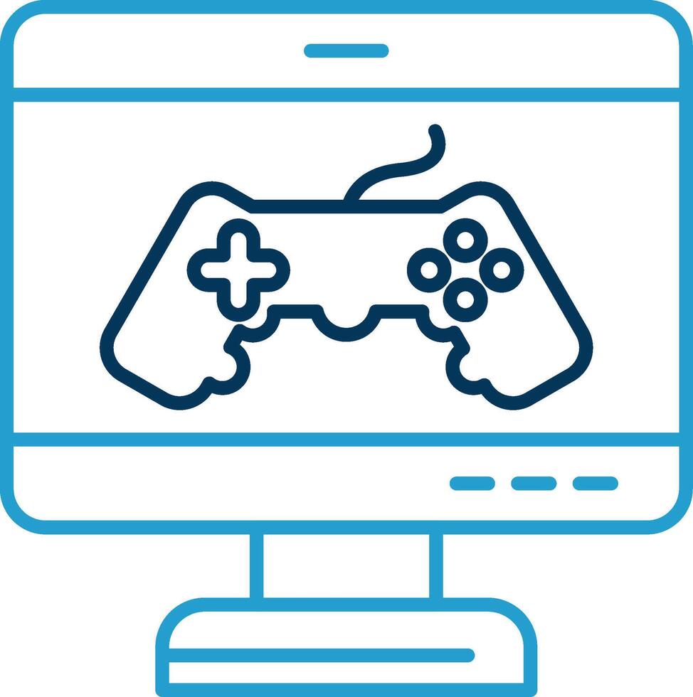 Game Line Blue Two Color Icon vector