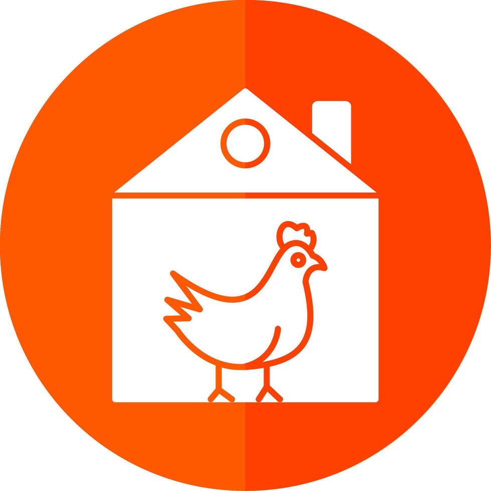 pollo glifo rojo circulo icono vector