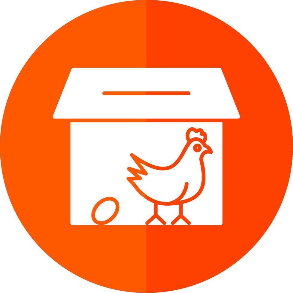 Chicken Coop Glyph Red Circle Icon vector