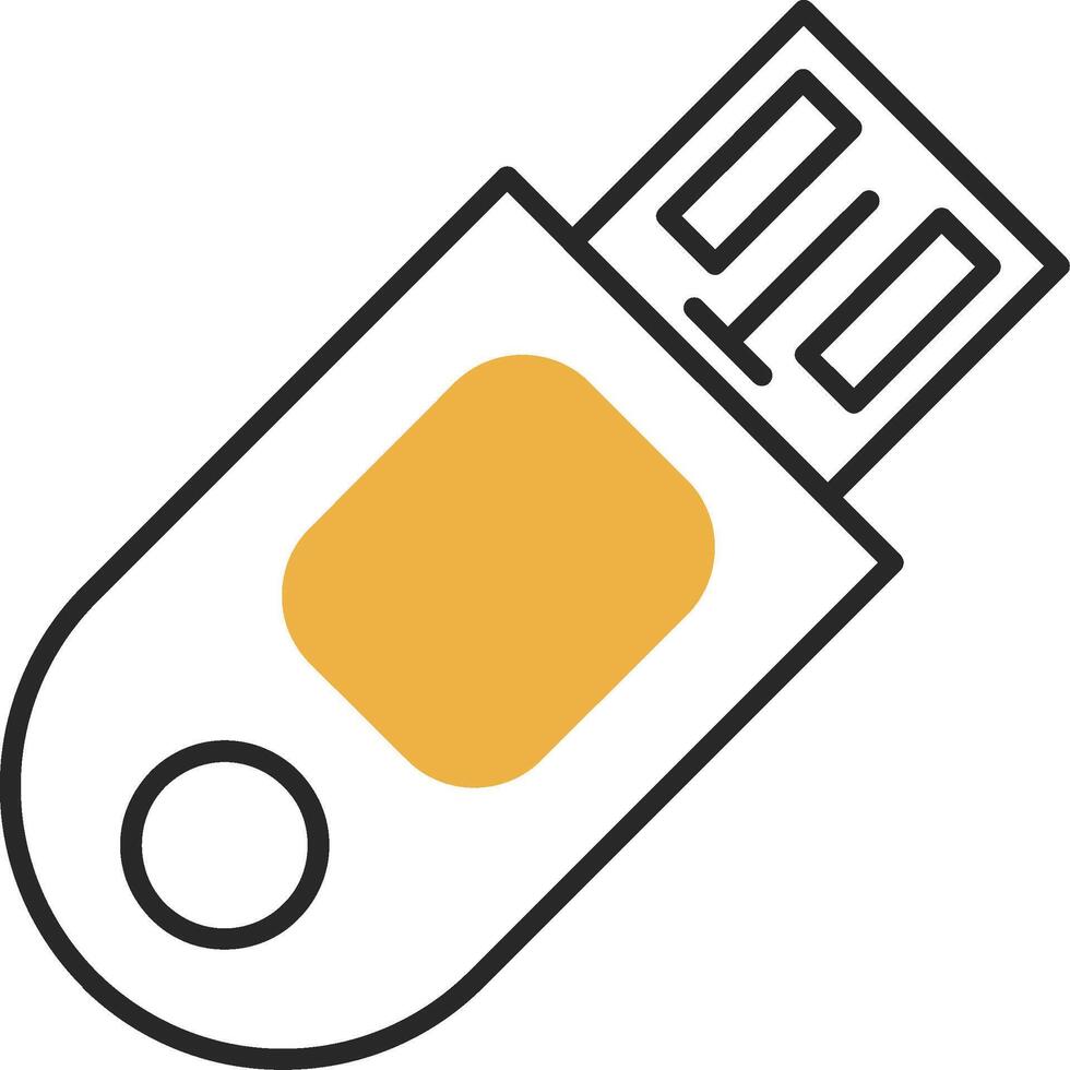 Pendrive Skined Filled Icon vector