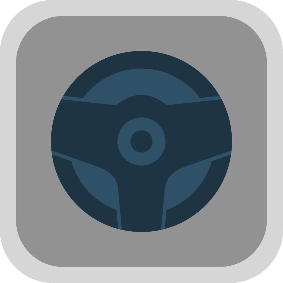 Steering Wheel Flat Round Corner Icon vector