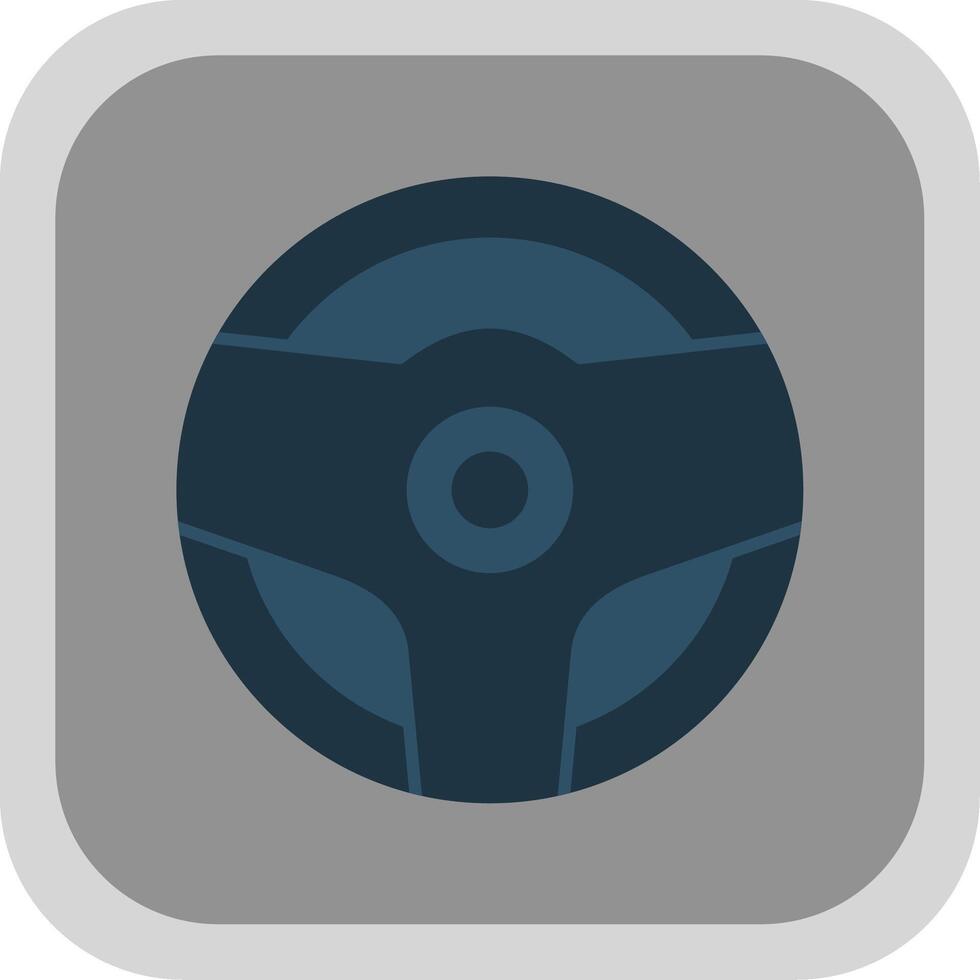 Steering Wheel Flat Round Corner Icon vector