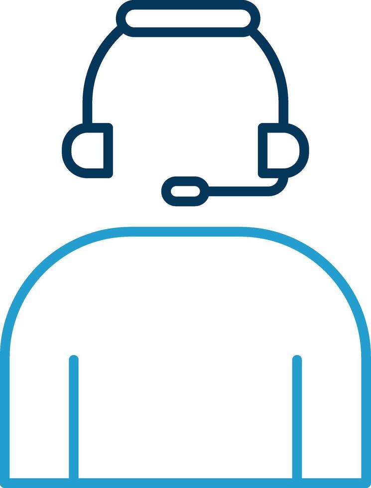 Headset Line Blue Two Color Icon vector