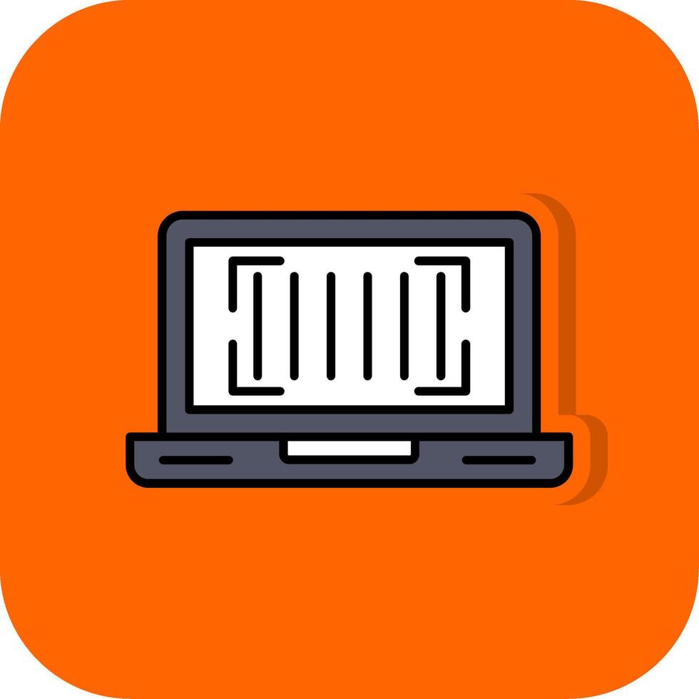 Barcode Filled Orange background Icon vector