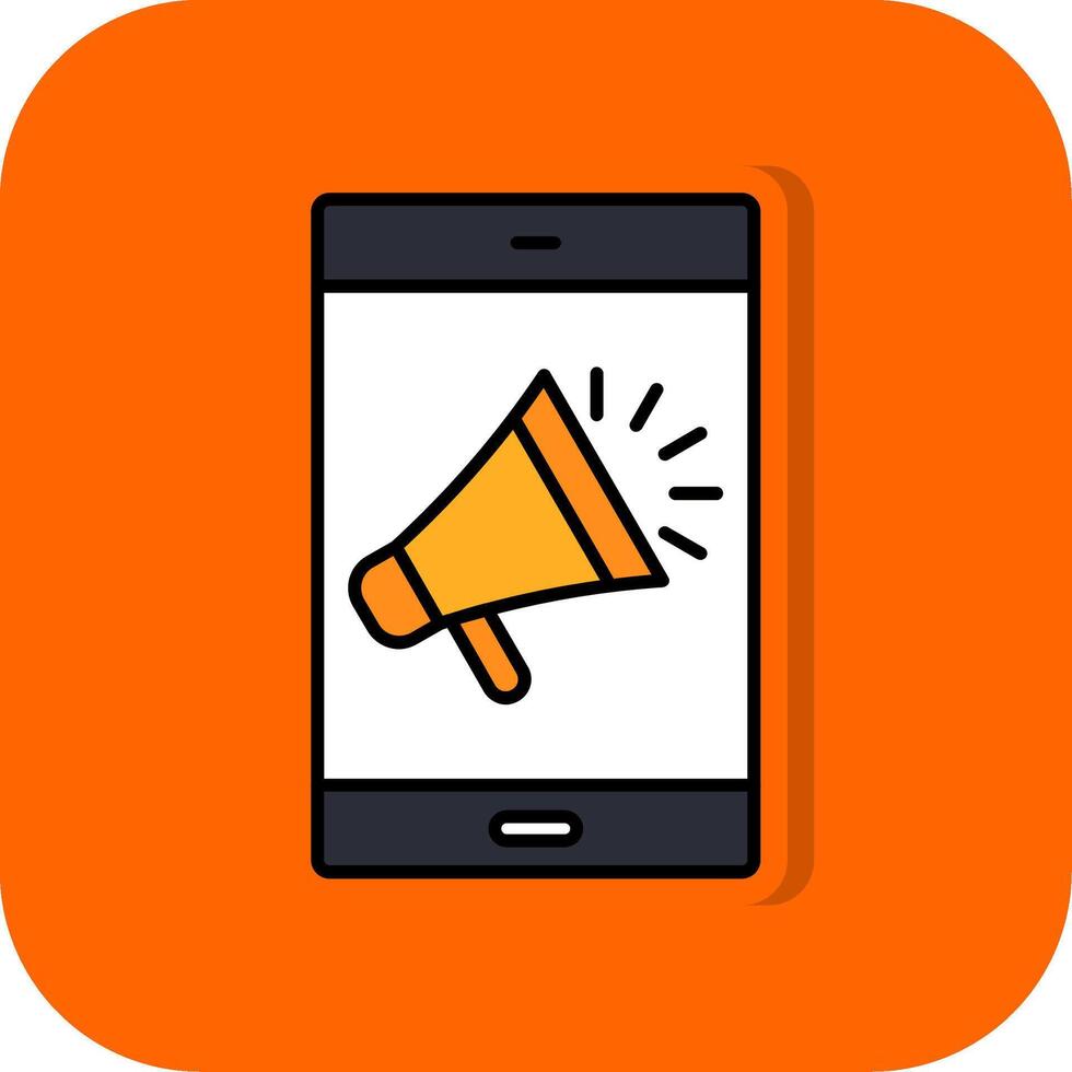 Marketing Filled Orange background Icon vector
