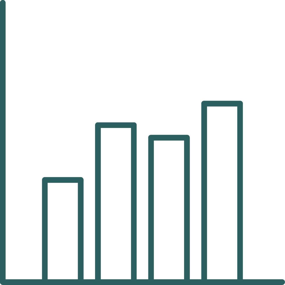 Bar Chart Line Gradient Round Corner Icon vector