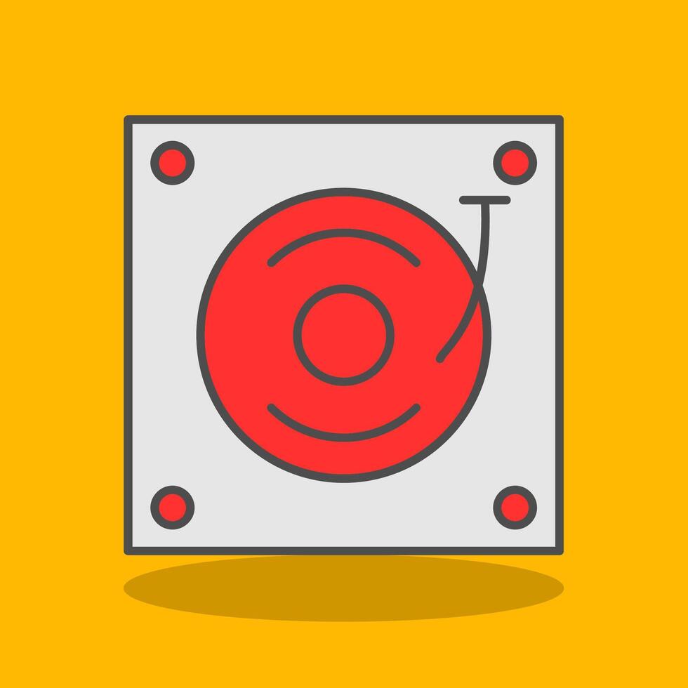 Turntable Filled Shadow Icon vector