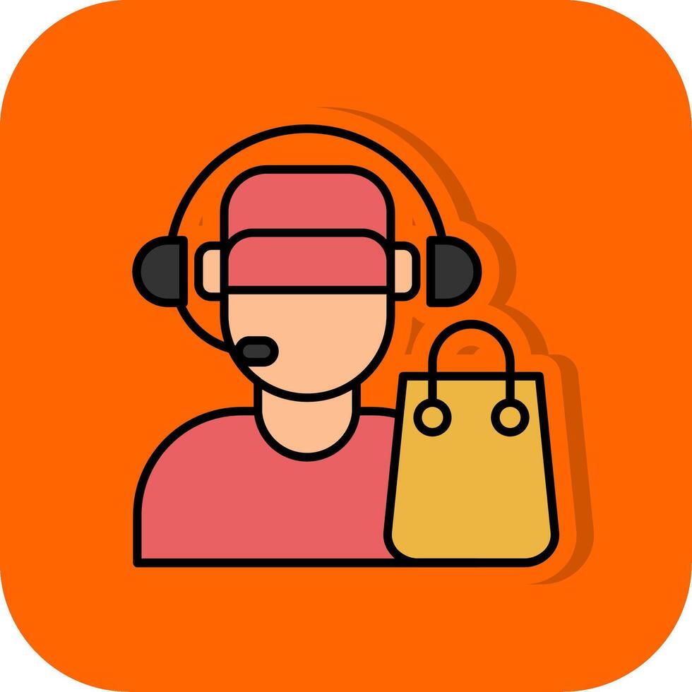 Customer Service Agent Filled Orange background Icon vector