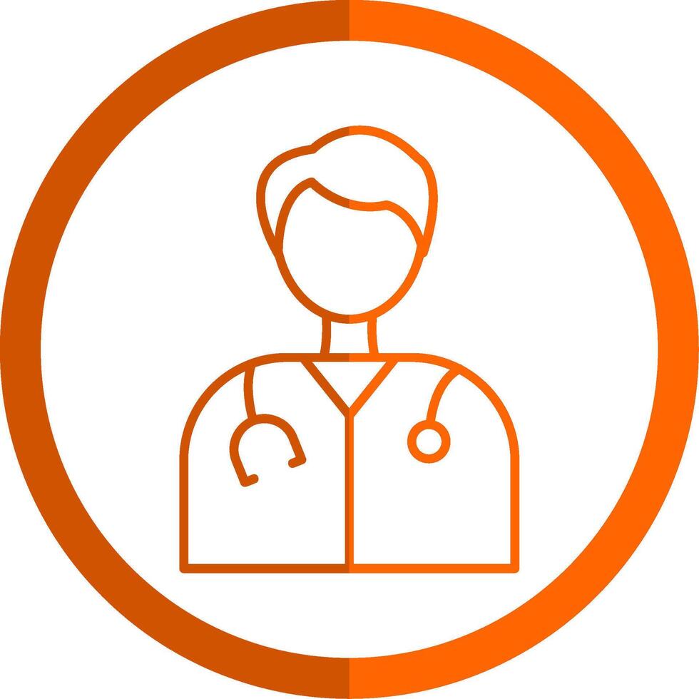 médico línea naranja circulo icono vector