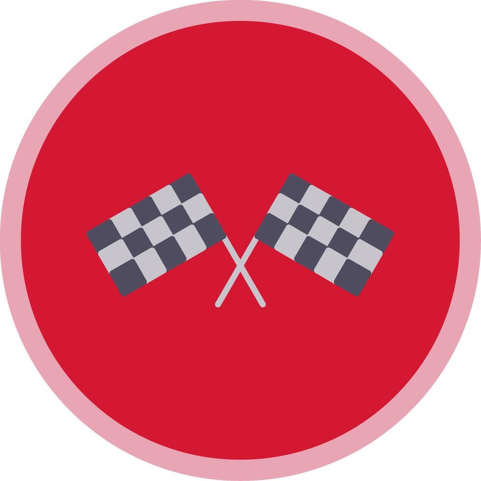 Pit Flag Flat Multi Circle Icon vector