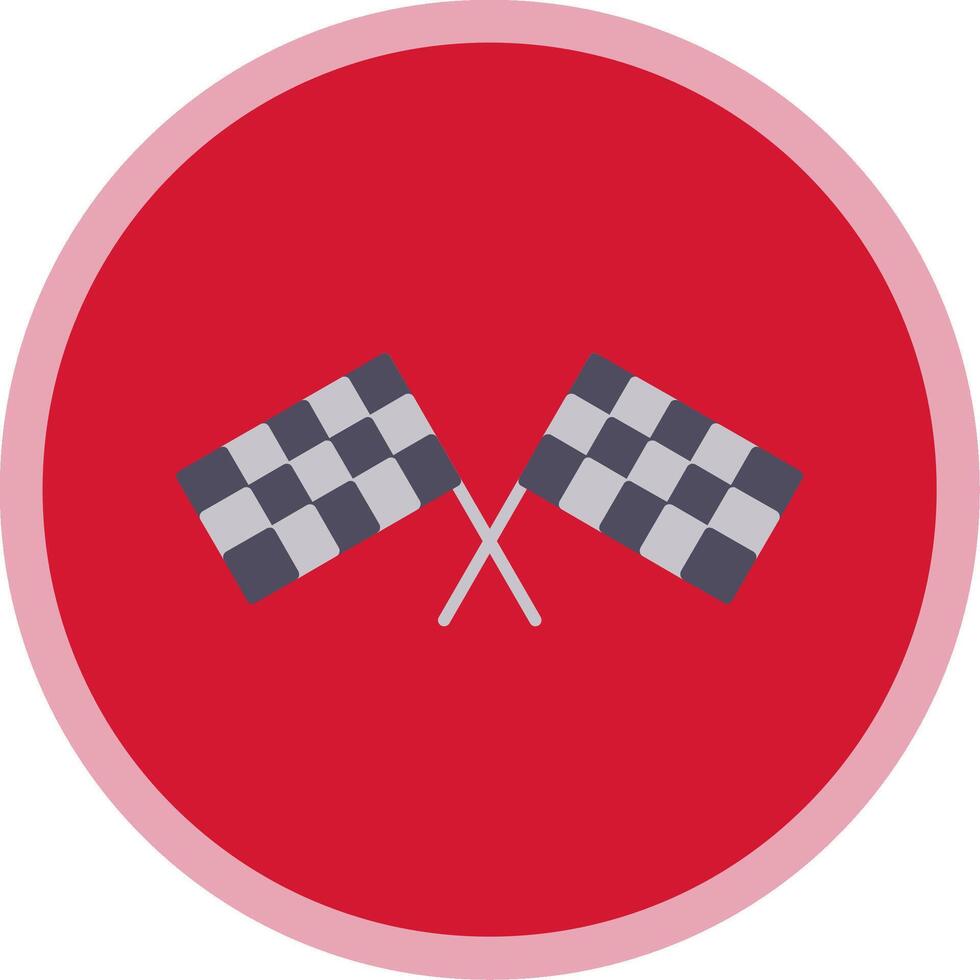 Pit Flag Flat Multi Circle Icon vector