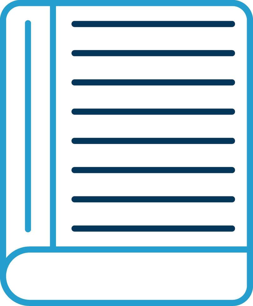 Contact Book Line Blue Two Color Icon vector