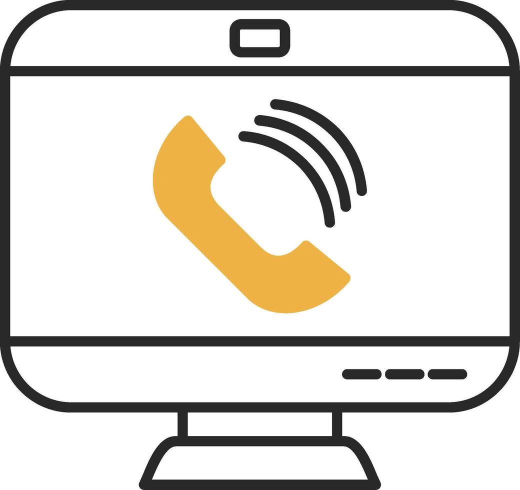 Call Skined Filled Icon vector