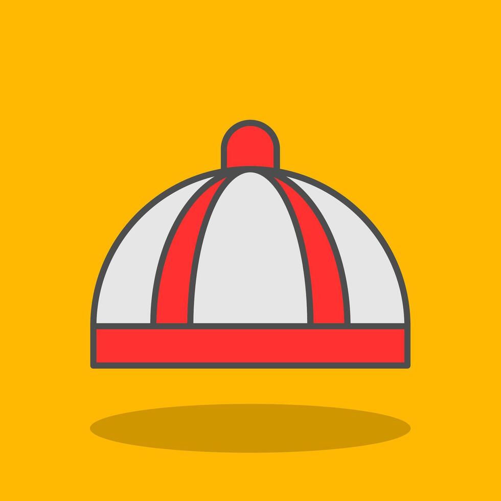 Winter cap Filled Shadow Icon vector