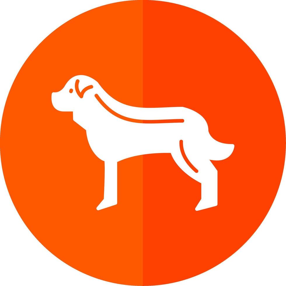 perro glifo rojo circulo icono vector