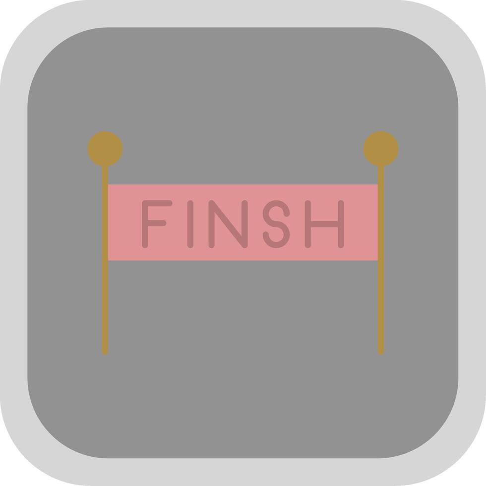 Finish Line Flat Round Corner Icon vector