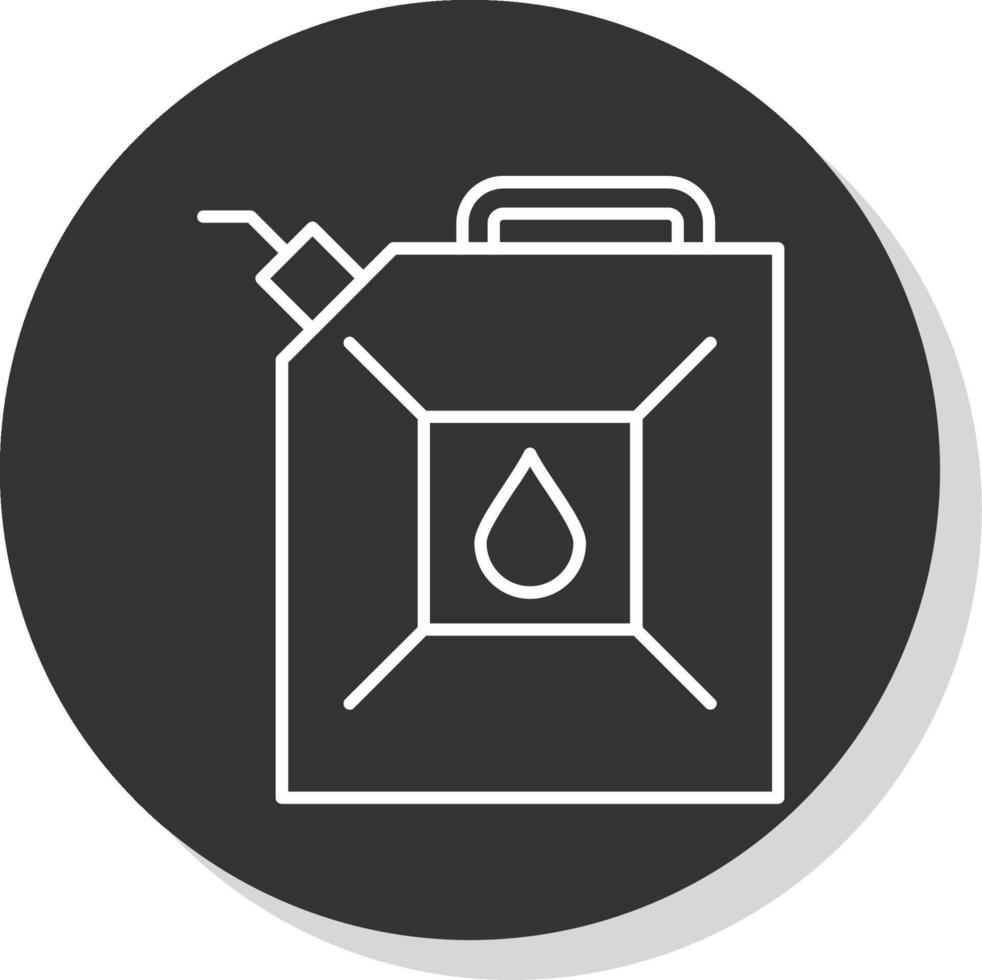 Gas Can Line Grey Circle Icon vector