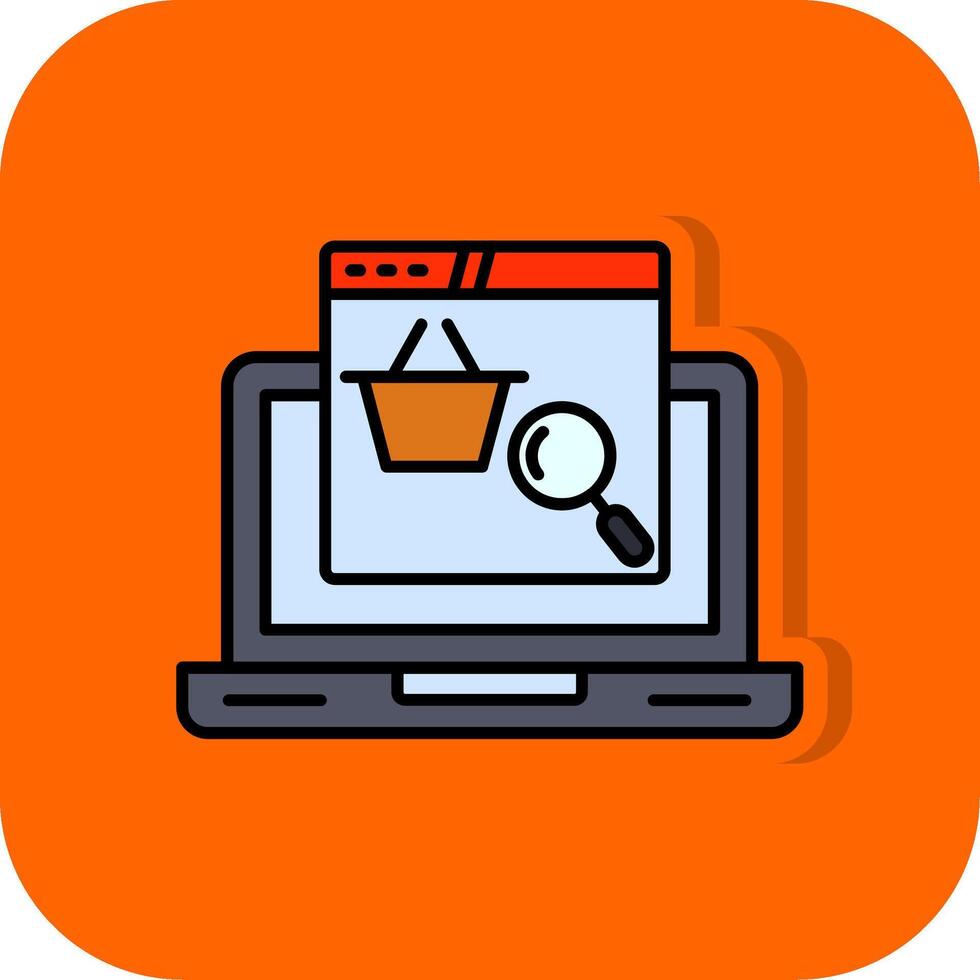 buscar lleno naranja antecedentes icono vector