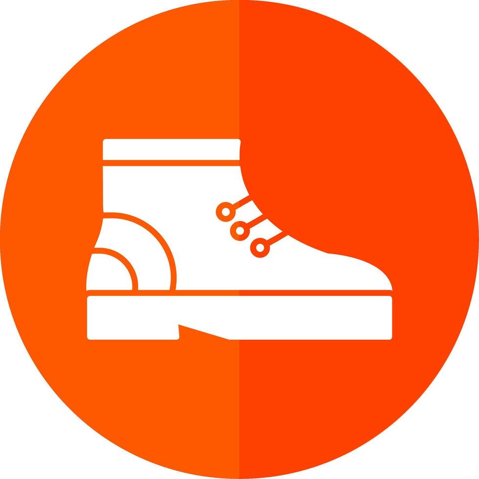 Boot Glyph Red Circle Icon vector