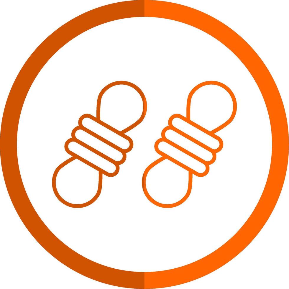 Rope Line Orange Circle Icon vector