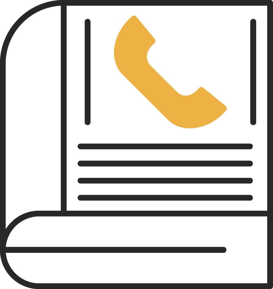 Contact Book Skined Filled Icon vector