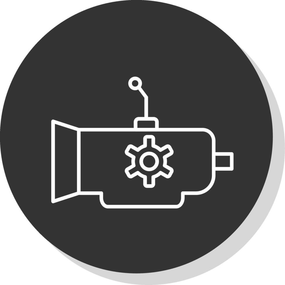 Gearbox Line Grey Circle Icon vector