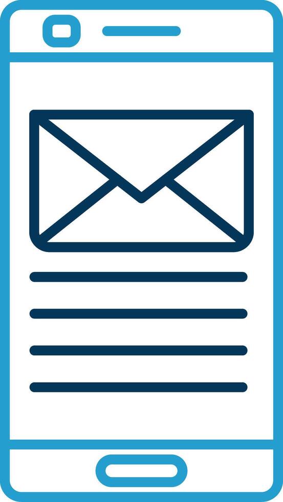 Email Line Blue Two Color Icon vector