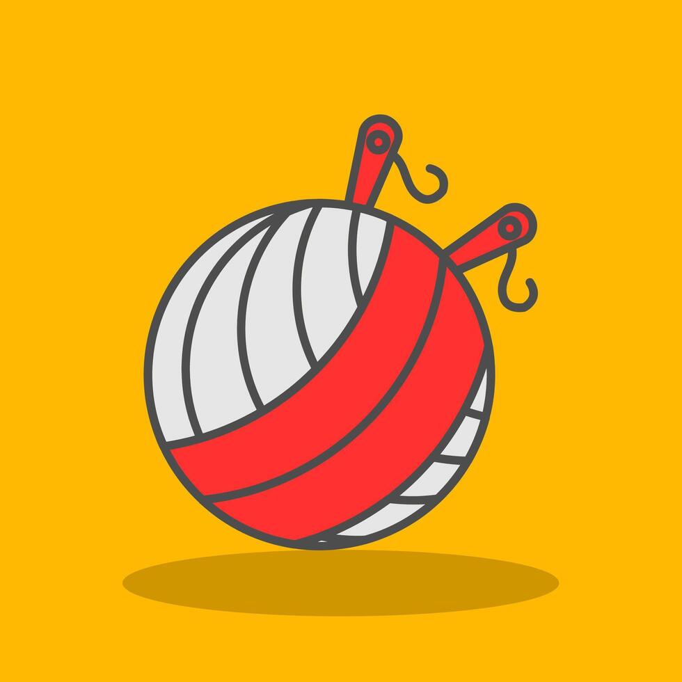 Yarn Ball Filled Shadow Icon vector