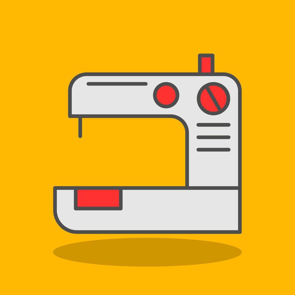 Sewing Machine Filled Shadow Icon vector