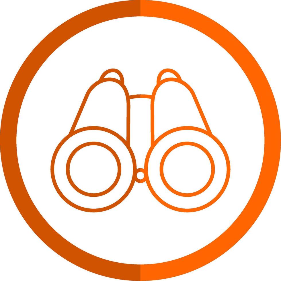 Scope Line Orange Circle Icon vector