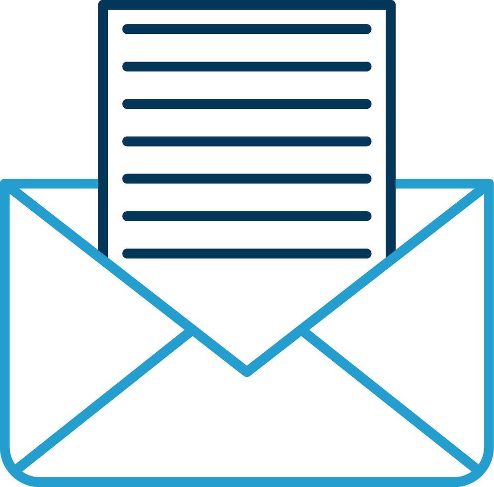 Envelope Line Blue Two Color Icon vector