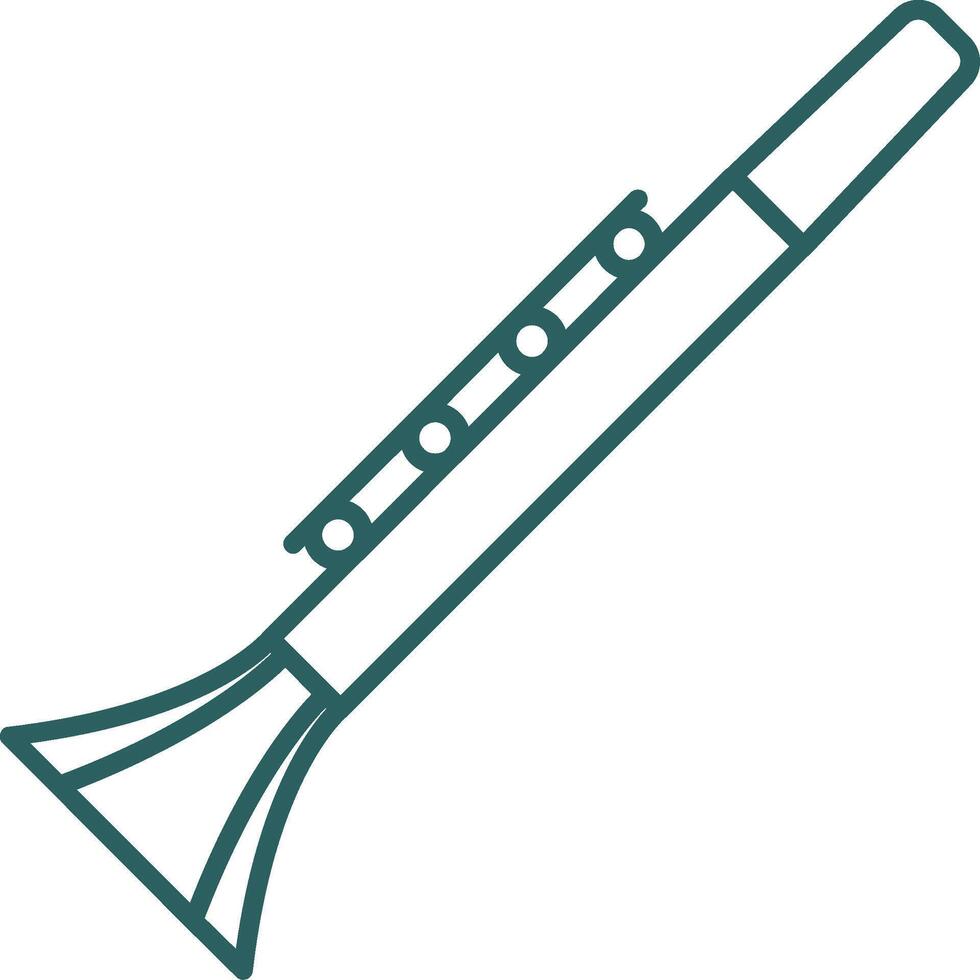 clarinete línea degradado redondo esquina icono vector