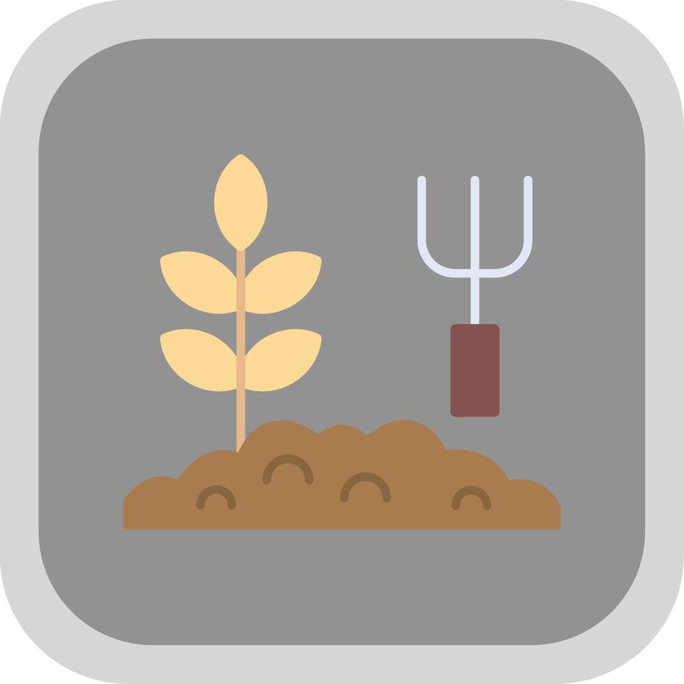 Garden Flat Round Corner Icon vector