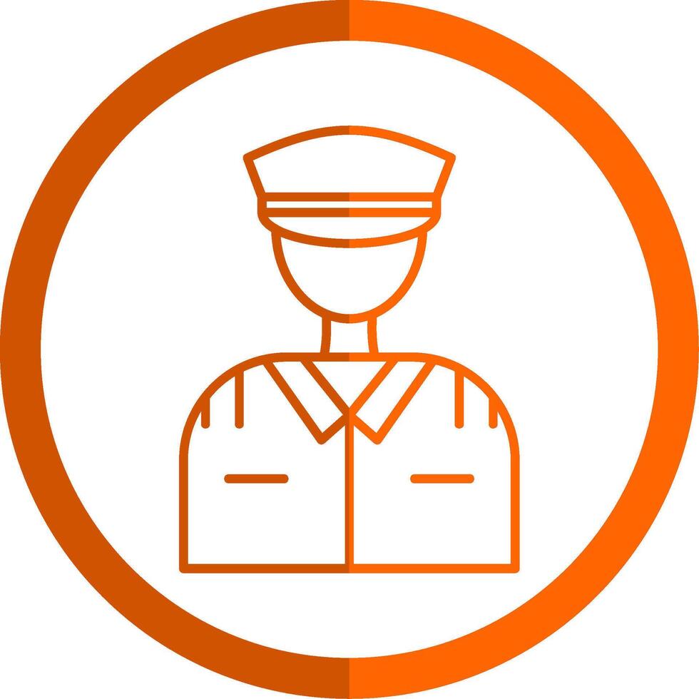 Pilot Line Orange Circle Icon vector