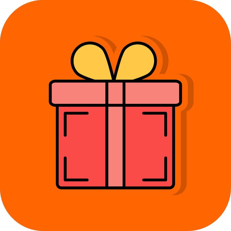 Gift Filled Orange background Icon vector