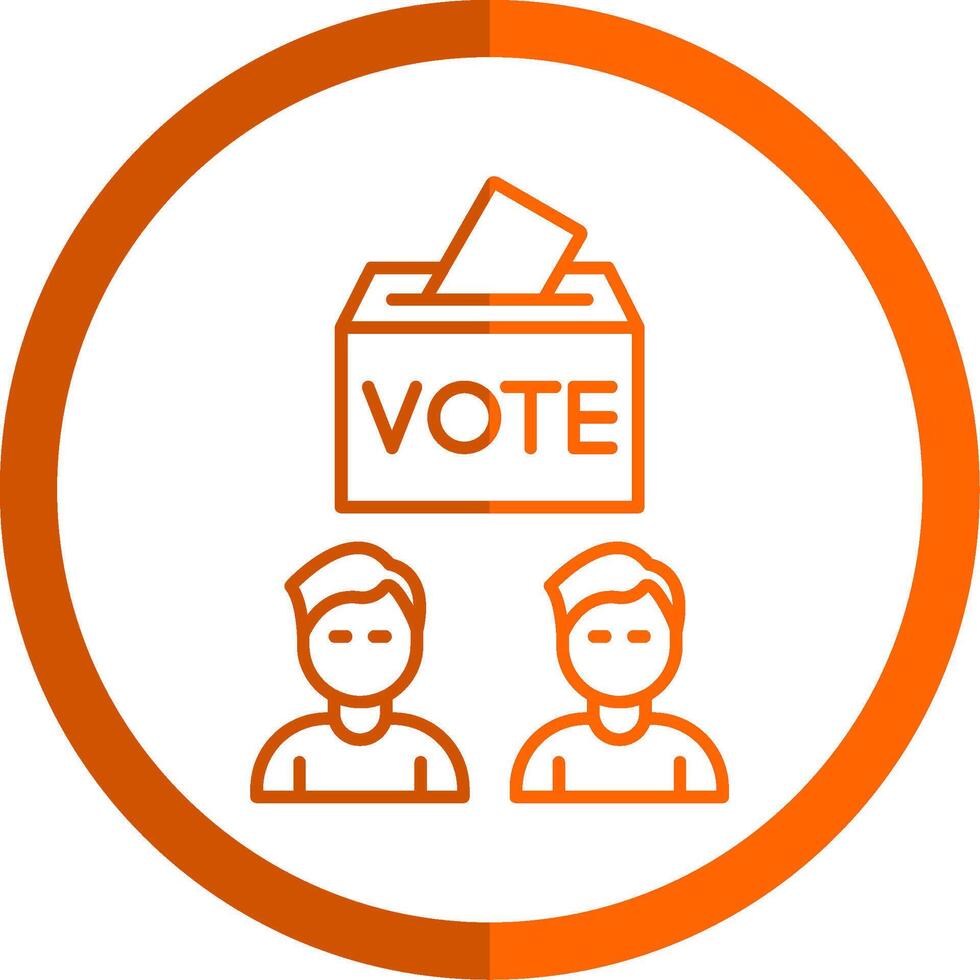 Voters Line Orange Circle Icon vector