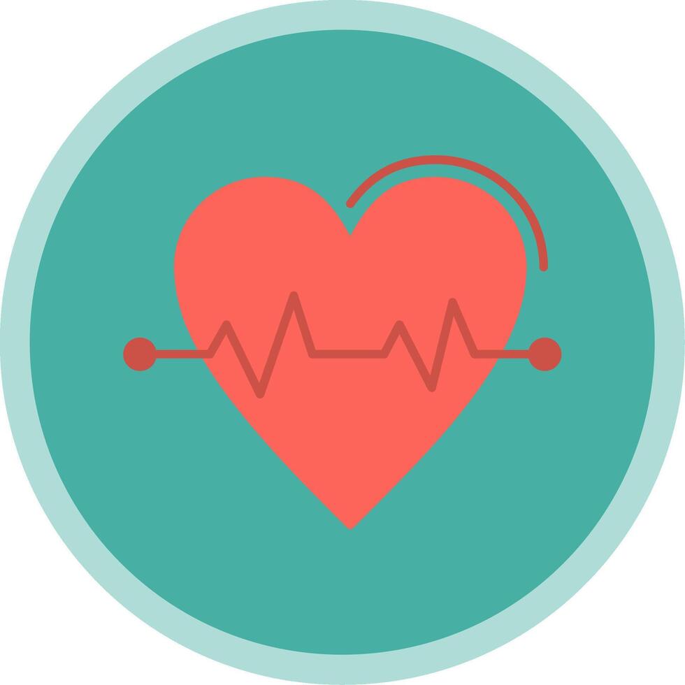 Heart Rate Flat Multi Circle Icon vector