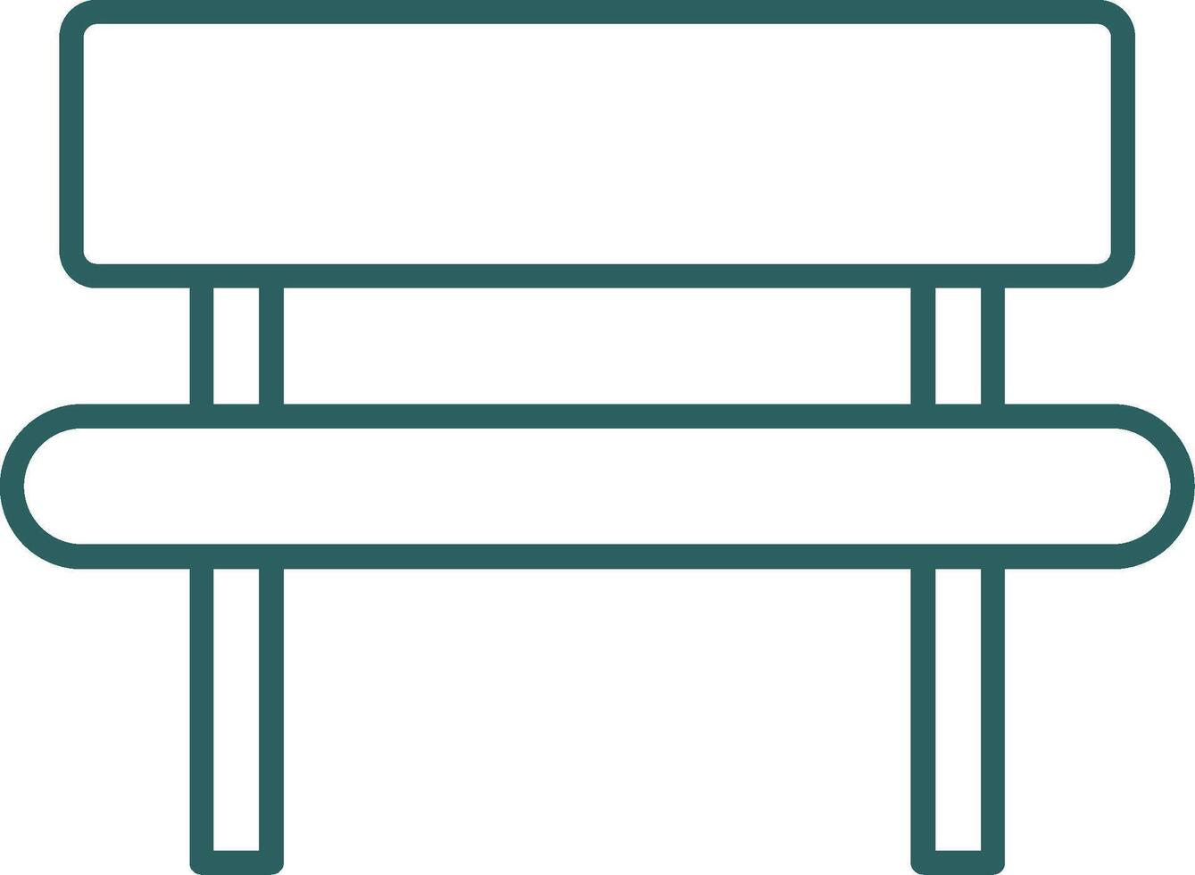 Bench Line Gradient Round Corner Icon vector