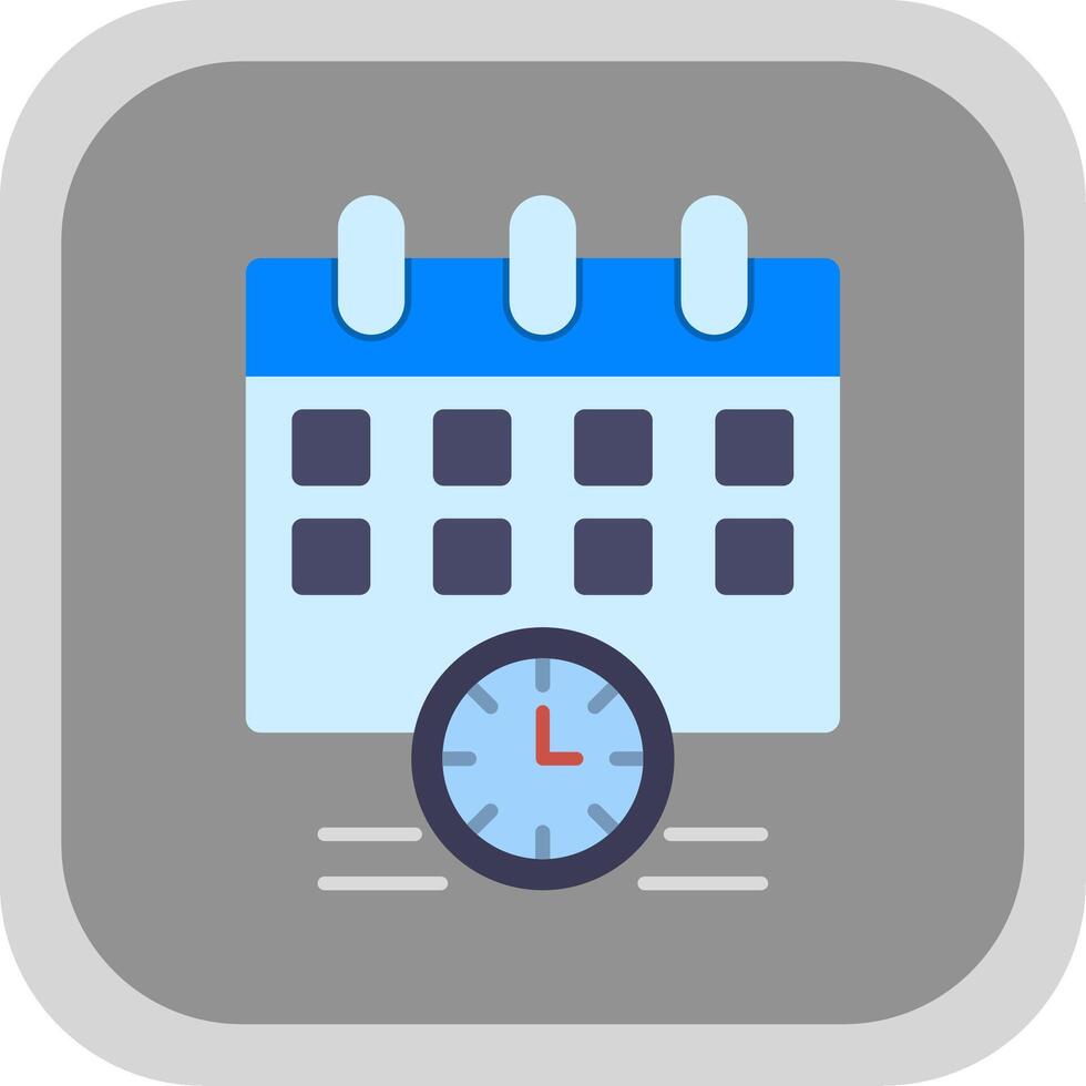 Schedule Flat Round Corner Icon vector