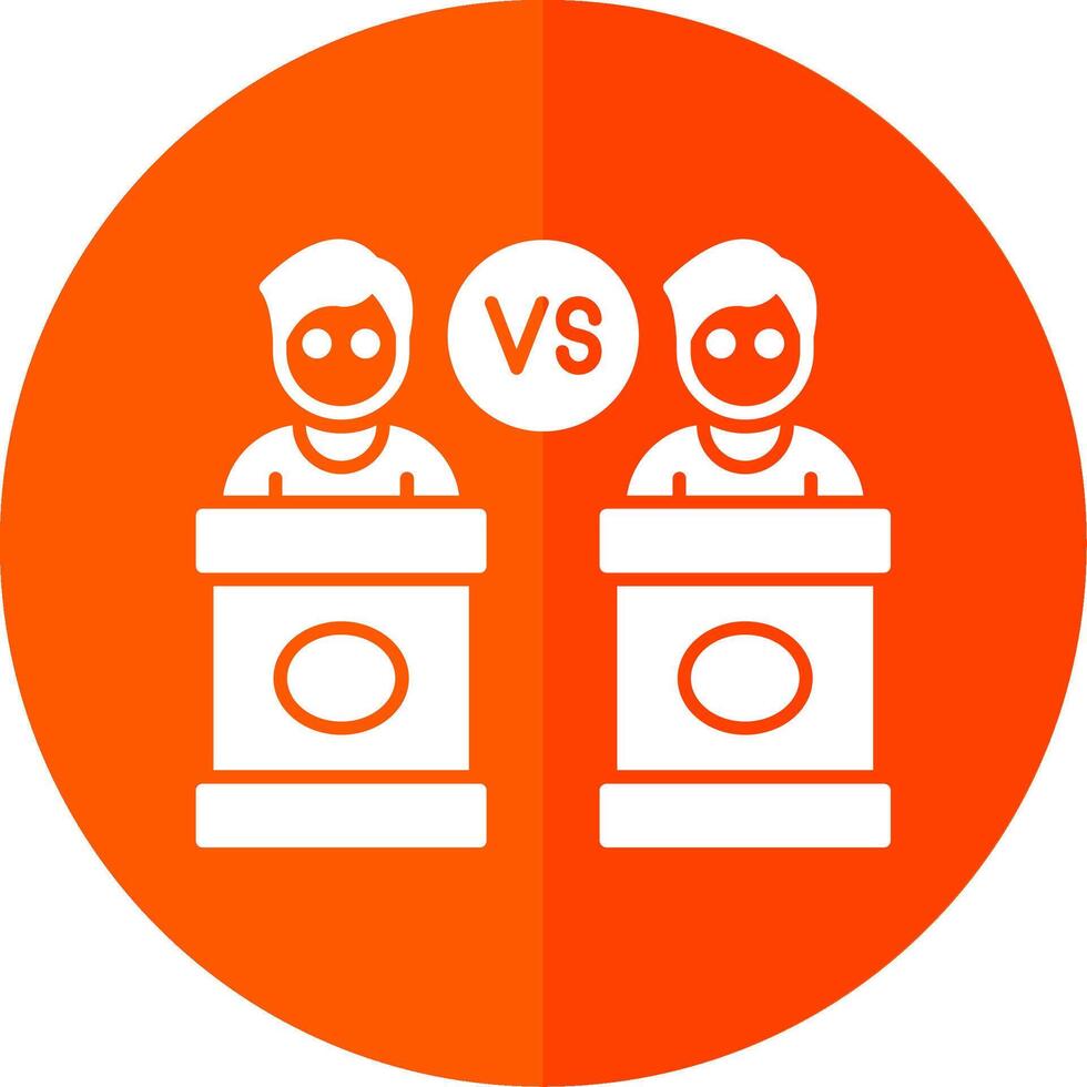 Debate Glyph Red Circle Icon vector
