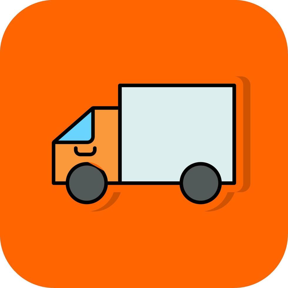 Delivery Truck Filled Orange background Icon vector