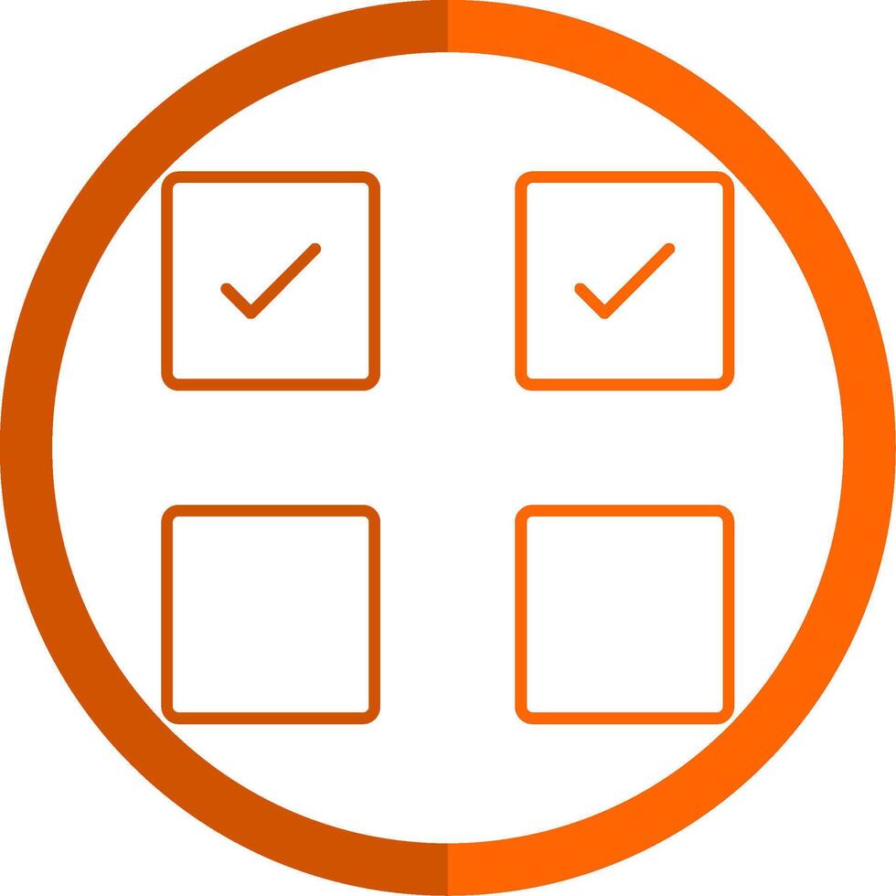 Check Box Line Orange Circle Icon vector