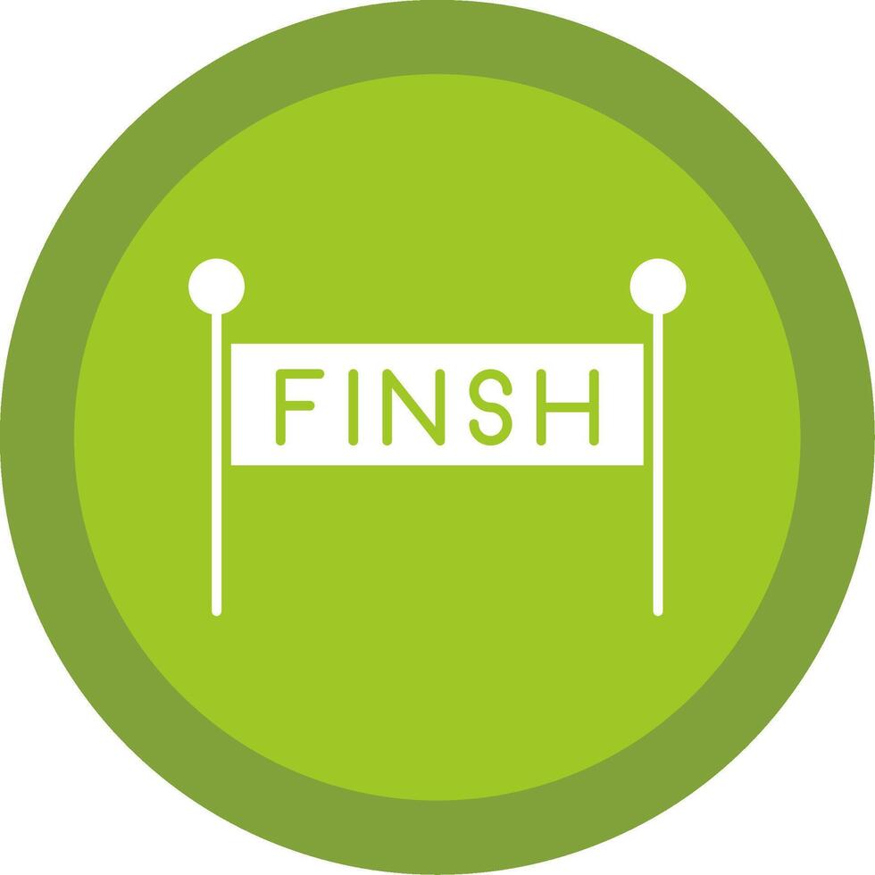 Finish Line Glyph Multi Circle Icon vector