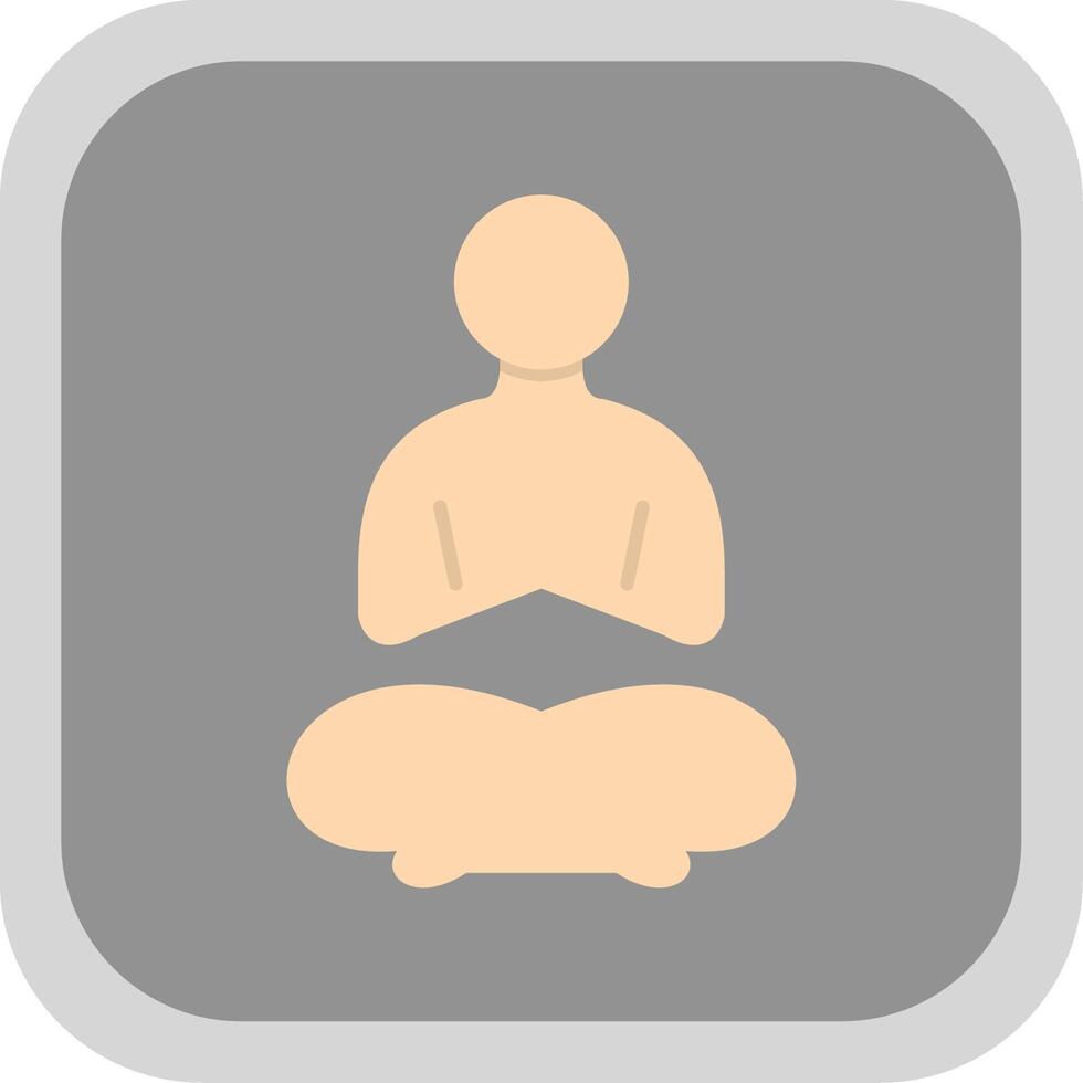 Yoga Flat Round Corner Icon vector